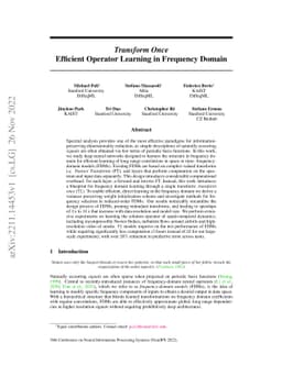 Transform Once: Efficient Operator Learning in Frequency Domain
