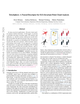 TetraSphere: A Neural Descriptor for O(3)-Invariant Point Cloud Analysis