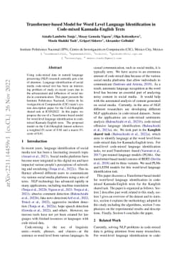 Transformer-based Model for Word Level Language Identification in
  Code-mixed Kannada-English Texts