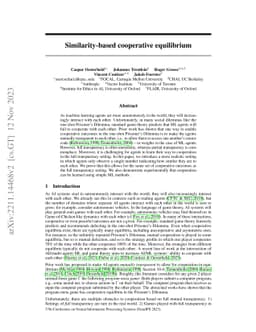 Similarity-based cooperative equilibrium