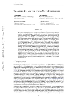 Transfer RL via the Undo Maps Formalism