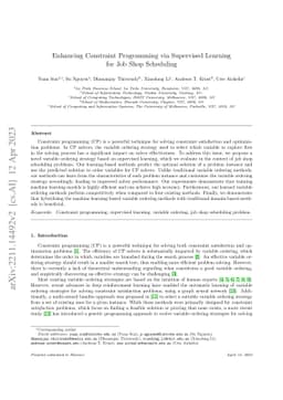 Enhancing Constraint Programming via Supervised Learning for Job Shop
  Scheduling
