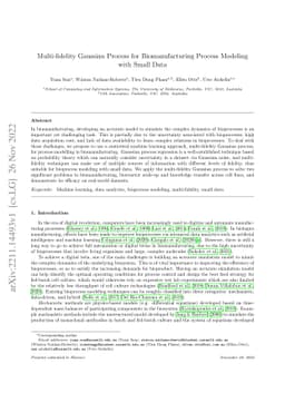 Multi-fidelity Gaussian Process for Biomanufacturing Process Modeling
  with Small Data