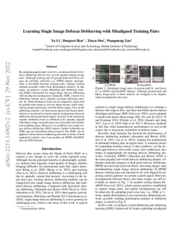 Learning Single Image Defocus Deblurring with Misaligned Training Pairs