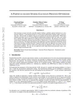 A Particle-based Sparse Gaussian Process Optimizer