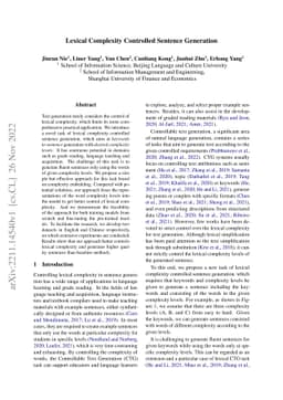 Lexical Complexity Controlled Sentence Generation