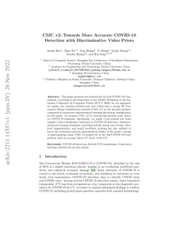 CMC v2: Towards More Accurate COVID-19 Detection with Discriminative
  Video Priors