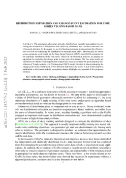 Distribution estimation and change-point estimation for time series via
  DNN-based GANs