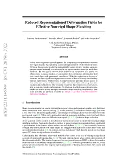 Reduced Representation of Deformation Fields for Effective Non-rigid
  Shape Matching