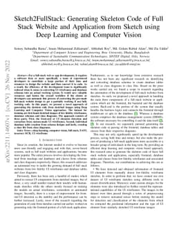 Sketch2FullStack: Generating Skeleton Code of Full Stack Website and
  Application from Sketch using Deep Learning and Computer Vision