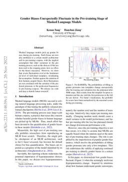 Gender Biases Unexpectedly Fluctuate in the Pre-training Stage of Masked
  Language Models