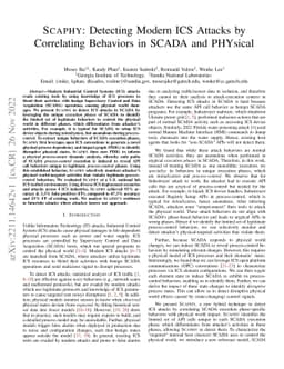 SCAPHY: Detecting Modern ICS Attacks by Correlating Behaviors in SCADA
  and PHYsical