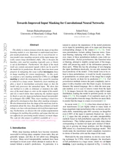 Towards Improved Input Masking for Convolutional Neural Networks