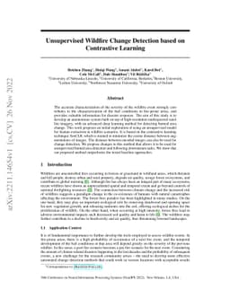 Unsupervised Wildfire Change Detection based on Contrastive Learning
