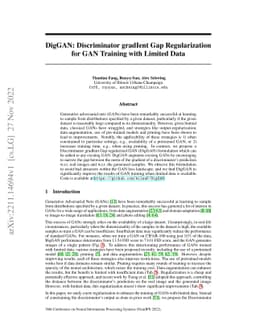 DigGAN: Discriminator gradIent Gap Regularization for GAN Training with
  Limited Data