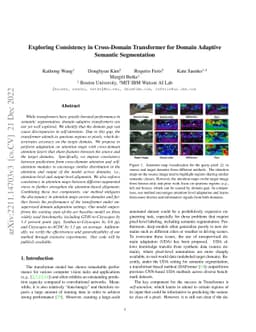 Exploring Consistency in Cross-Domain Transformer for Domain Adaptive
  Semantic Segmentation