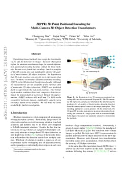 3DPPE: 3D Point Positional Encoding for Multi-Camera 3D Object Detection
  Transformers