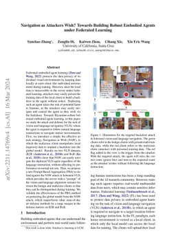 Navigation as Attackers Wish? Towards Building Robust Embodied Agents
  under Federated Learning