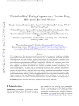 Who is Gambling? Finding Cryptocurrency Gamblers Using Multi-modal
  Retrieval Methods