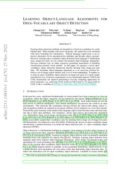 Learning Object-Language Alignments for Open-Vocabulary Object Detection