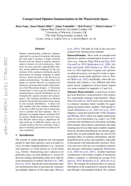 Unsupervised Opinion Summarisation in the Wasserstein Space
