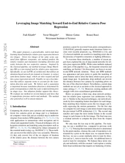 Leveraging Image Matching Toward End-to-End Relative Camera Pose
  Regression