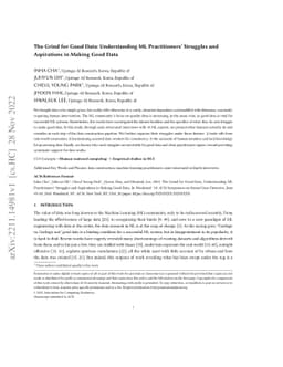 The Grind for Good Data: Understanding ML Practitioners' Struggles and
  Aspirations in Making Good Data
