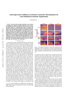 Semi-Supervised Confidence-Level-based Contrastive Discrimination for
  Class-Imbalanced Semantic Segmentation