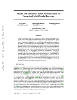 Pitfalls of Conditional Batch Normalization for Contextual Multi-Modal
  Learning