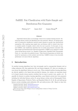 FaiREE: Fair Classification with Finite-Sample and Distribution-Free Guarantee