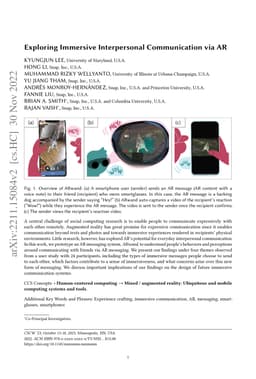 Exploring Immersive Interpersonal Communication via AR