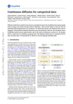 Continuous diffusion for categorical data