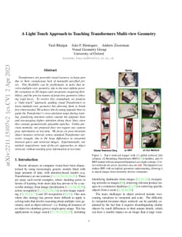 A Light Touch Approach to Teaching Transformers Multi-view Geometry