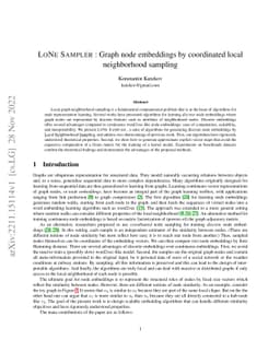 LoNe Sampler: Graph node embeddings by coordinated local neighborhood
  sampling