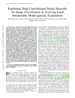 Explaining Deep Convolutional Neural Networks for Image Classification by Evolving Local Interpretable Model-agnostic Explanations