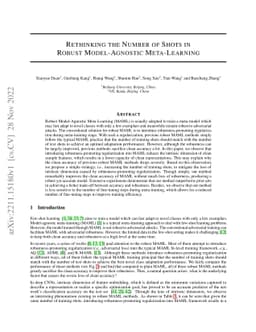 Rethinking the Number of Shots in Robust Model-Agnostic Meta-Learning