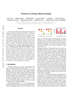 Progressive Learning without Forgetting