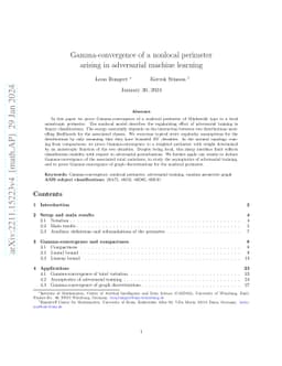 Gamma-convergence of a nonlocal perimeter arising in adversarial machine
  learning