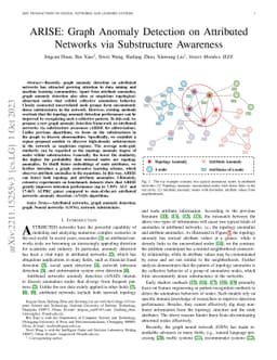 ARISE: Graph Anomaly Detection on Attributed Networks via Substructure
  Awareness