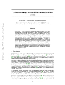 Establishment of Neural Networks Robust to Label Noise