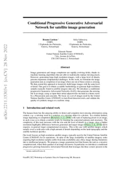 Conditional Progressive Generative Adversarial Network for satellite
  image generation