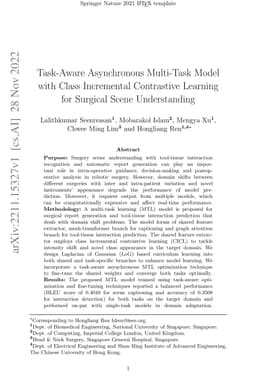 Task-Aware Asynchronous Multi-Task Model with Class Incremental
  Contrastive Learning for Surgical Scene Understanding