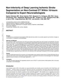 Non-inferiority of Deep Learning Acute Ischemic Stroke Segmentation on
  Non-Contrast CT Compared to Expert Neuroradiologists