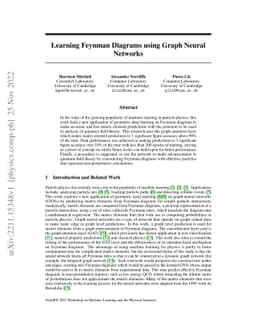Learning Feynman Diagrams using Graph Neural Networks