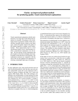 Clarity: an improved gradient method for producing quality visual
  counterfactual explanations