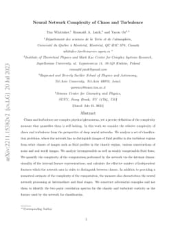Neural Network Complexity of Chaos and Turbulence