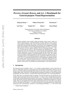Perceive, Ground, Reason, and Act: A Benchmark for General-purpose
  Visual Representation
