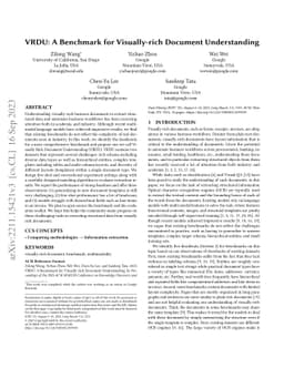 VRDU: A Benchmark for Visually-rich Document Understanding