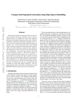 Unsupervised Superpixel Generation using Edge-Sparse Embedding
