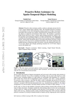 Proactive Robot Assistance via Spatio-Temporal Object Modeling